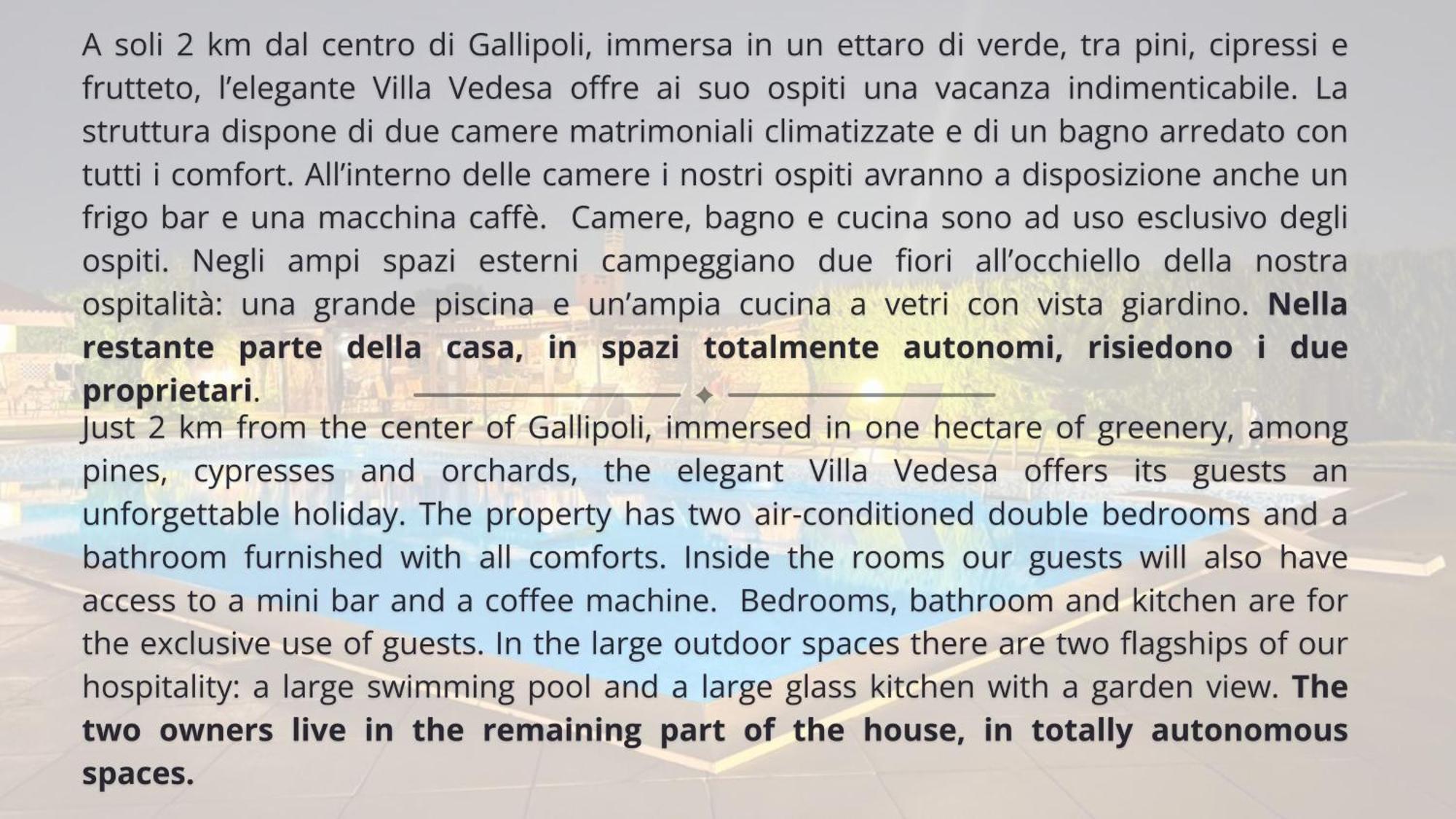 Villa Vedesa Gallipoli Extérieur photo